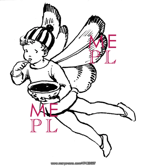 : Fairy with a bowl of jam : Fairy with a bowl of jam