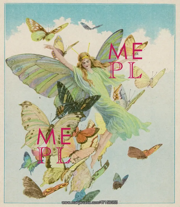 : Fairy Flying with Butterflies Amongst Clouds : Fairy Flying with Butterflies Amongst Clouds