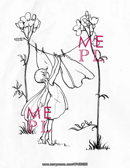 : Fairy hanging up washing : Fairy hanging up washing