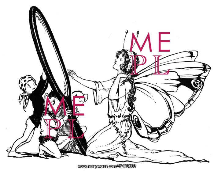 : Fairy looking in a mirror : Fairy looking in a mirror
