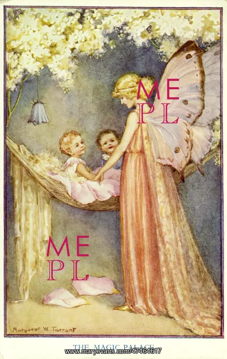 : A fairy puts her children to bed : A fairy puts her children to bed