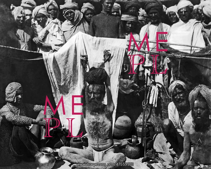 : Fakir with raised hands, India : Fakir with raised hands, India