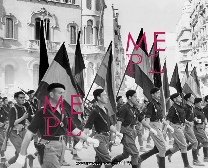 : Falangists at a parade in Barcelona, ??1939 : Falangists at a parade in Barcelona, ??1939