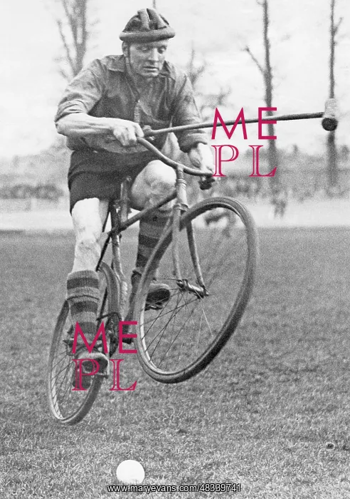 : Fall during cycle polo, 1934 : Fall during cycle polo, 1934