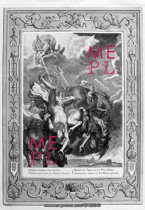 : The Fall of Phaeton. Engraving depicting Jason : The Fall of Phaeton. Engraving depicting Jason
