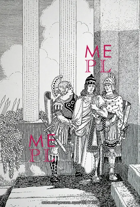 : FALL OF PLATAEA: 479 BC. Illustration by W. Gordon Mein 1910 : FALL OF PLATAEA: 479 BC. Illustration by W. Gordon Mein 1910