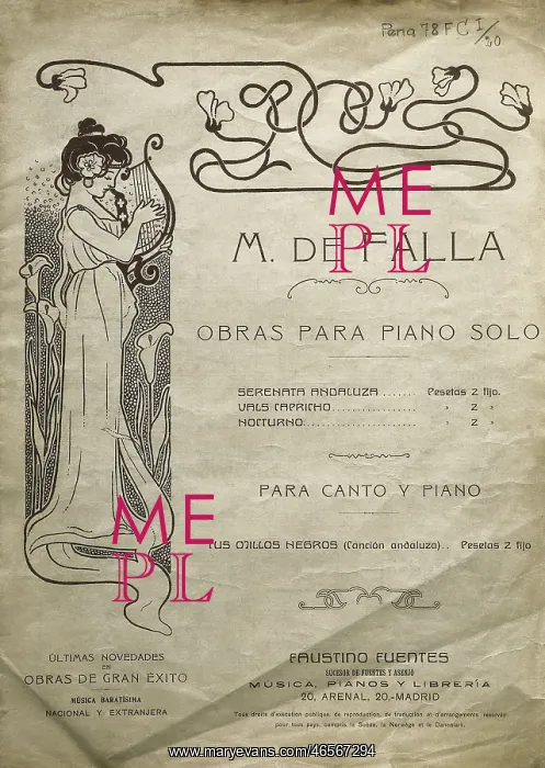 : FALLA, Manuel de (1876-1946). Spanish composer : FALLA, Manuel de (1876-1946). Spanish composer