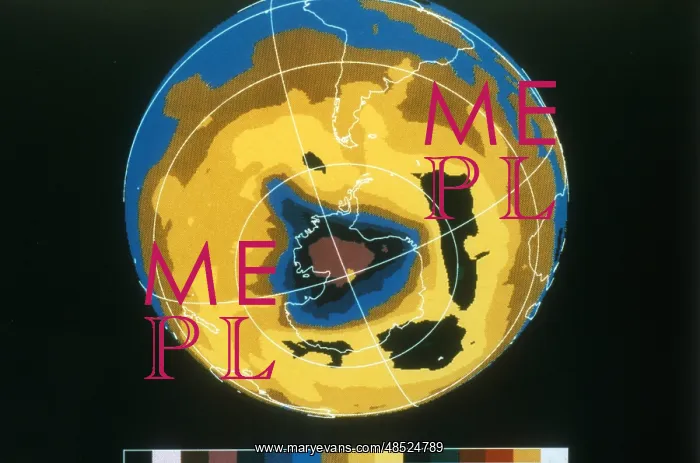 : False colour image of Antarctic ozone hole, 30 : False colour image of Antarctic ozone hole, 30