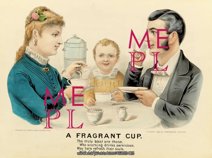 : Family drinking coffee at breakfast : Family drinking coffee at breakfast