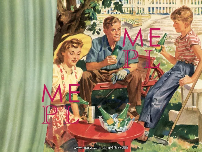  : Family with Drinks in Yard