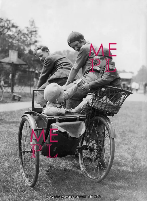 : Family excursion with a bicycle, 1937 : Family excursion with a bicycle, 1937