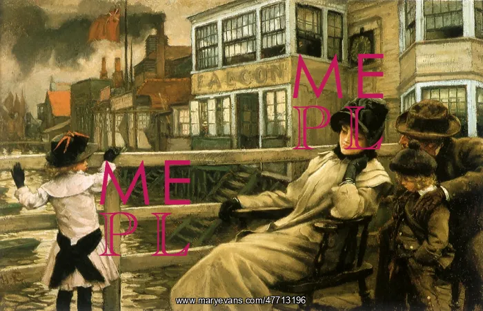 : Family in Harbour, by Tissot : Family in Harbour, by Tissot
