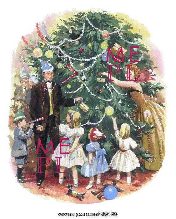  : Family party around the Christmas tree