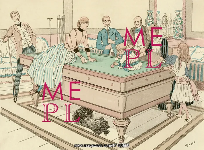  : Family playing a game of Billiards