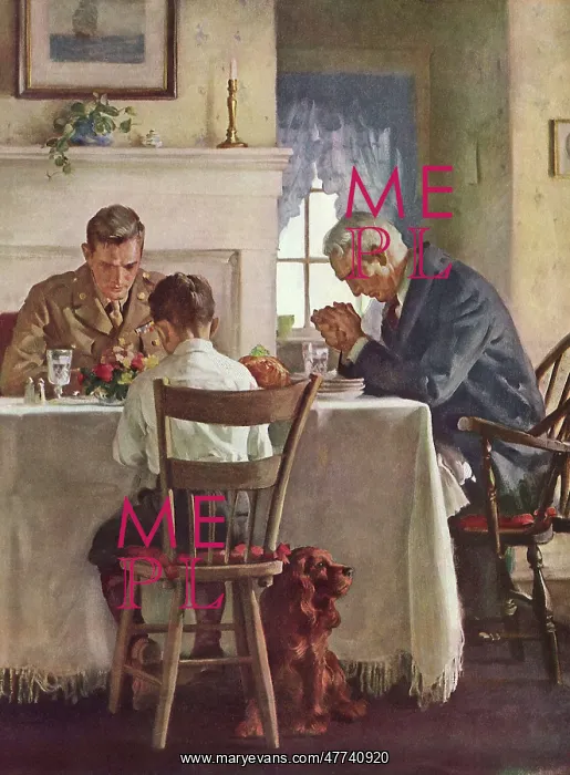 : Family prays at the Dinner Table : Family prays at the Dinner Table