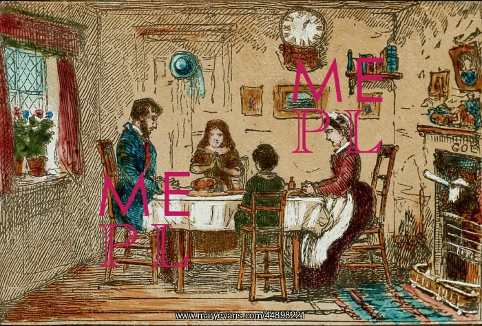 : Family sitting around the dinner table : Family sitting around the dinner table