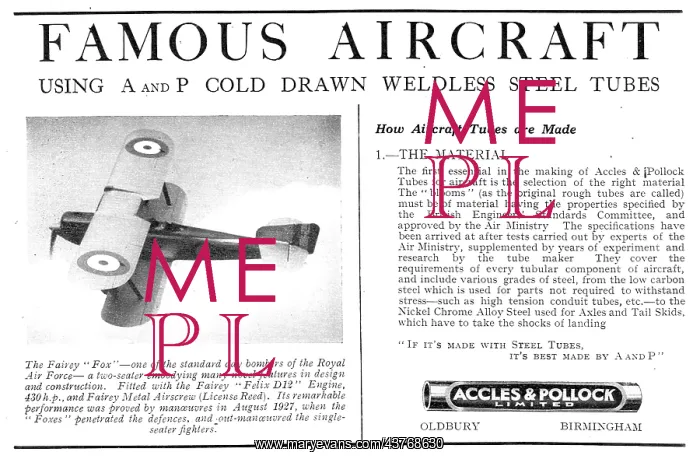 : Famous Aircraft Using Accles & Pollock : Famous Aircraft Using Accles & Pollock