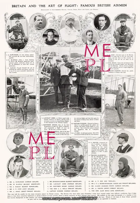 : Famous Britsh Airmen 1910 : Famous Britsh Airmen 1910