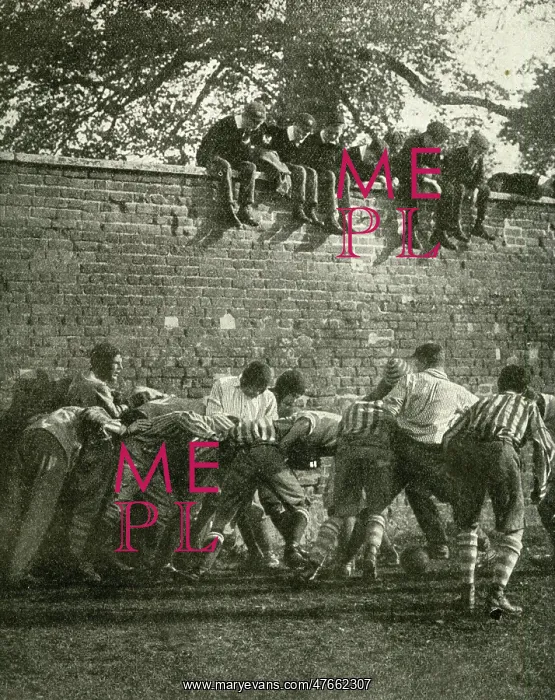 : Famous wall game in progress, Eton School, Berkshire : Famous wall game in progress, Eton School, Berkshire
