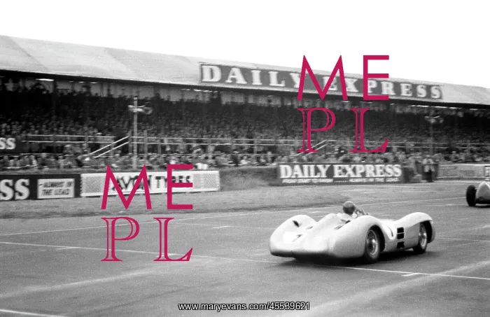 : Fangio in Mercedes, Silverstone, England : Fangio in Mercedes, Silverstone, England