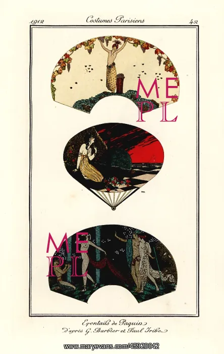 : Fans designed by Jeanne Paquin, 1912 : Fans designed by Jeanne Paquin, 1912