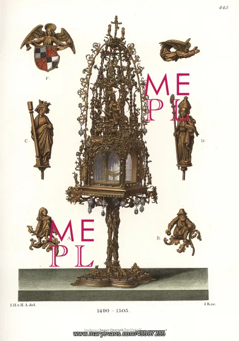 : Fantastically decorated monstrance or ostensorium, 1490-1505 : Fantastically decorated monstrance or ostensorium, 1490-1505