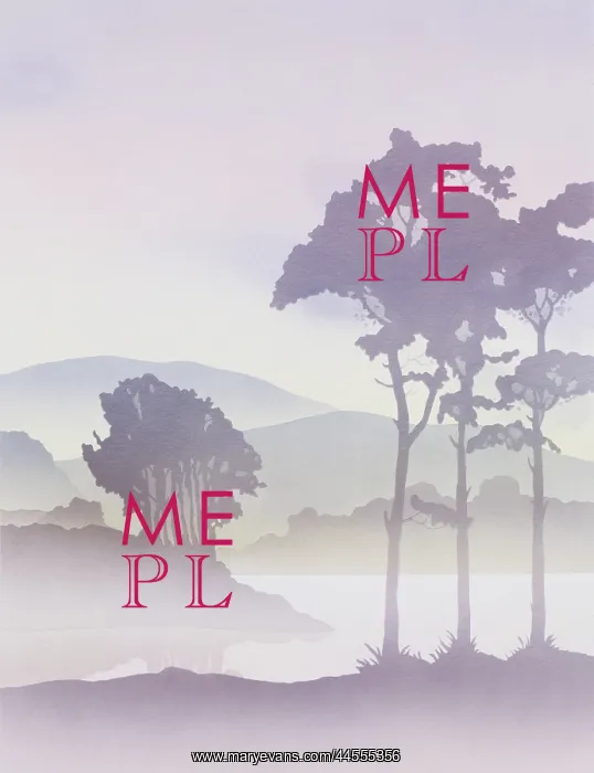 : Fantasy Lakeside Scene - Diptych - Right : Fantasy Lakeside Scene - Diptych - Right