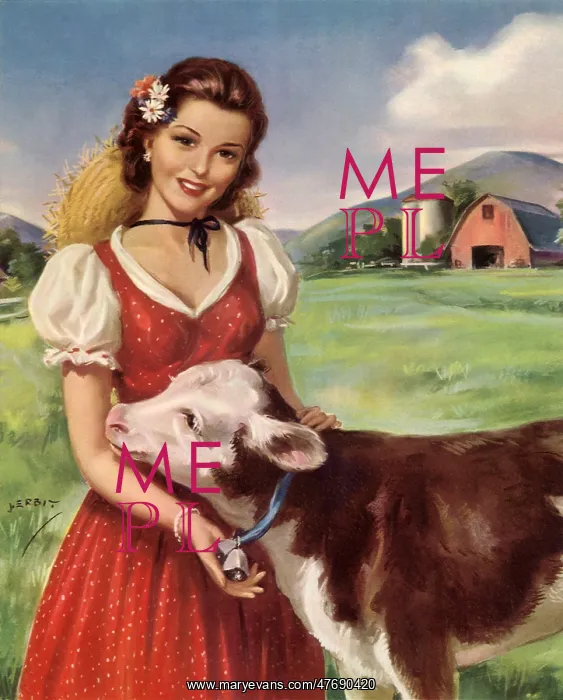  : Farm Girl and Calf