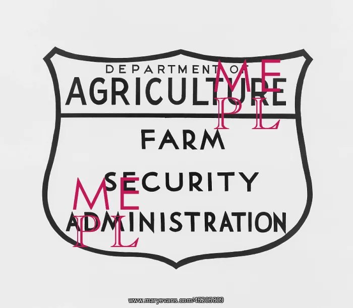: Farm Security Administration emblem. The ? : Farm Security Administration emblem. The ?