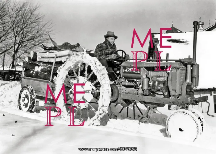 : Farmer Driving Tractor - Snow Chains on Tires : Farmer Driving Tractor - Snow Chains on Tires
