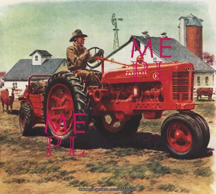  : Farmer Riding Tractor