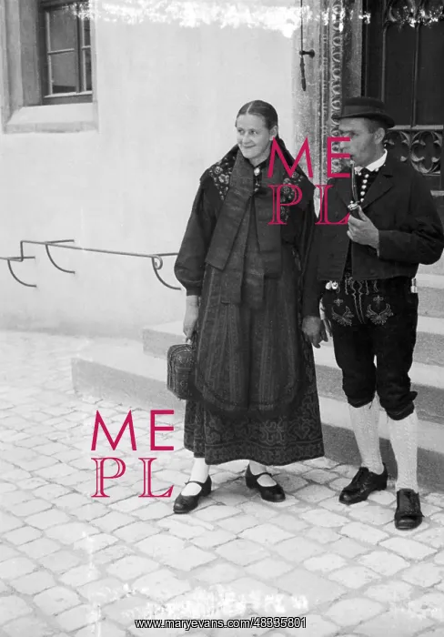 : Farmer and his wife in costume : Farmer and his wife in costume