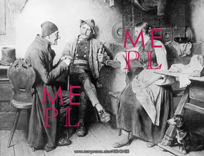 : Farmers in the parlour, around 1910 : Farmers in the parlour, around 1910
