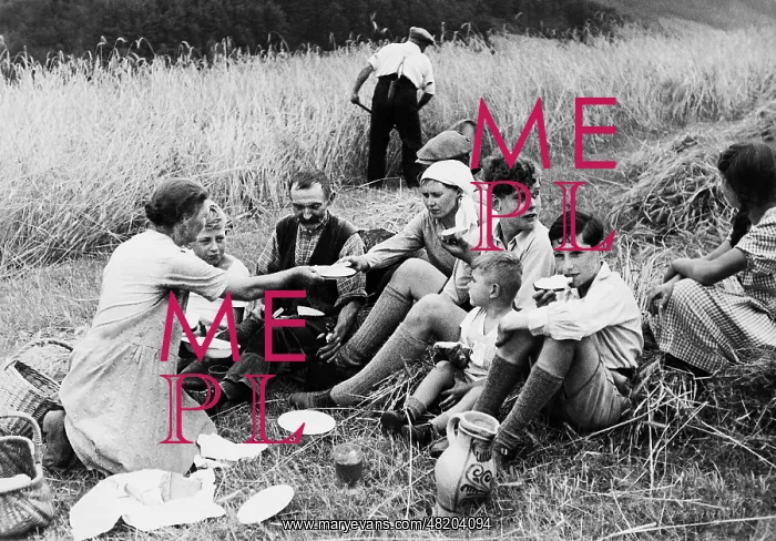: Farming family eats, 1936 : Farming family eats, 1936