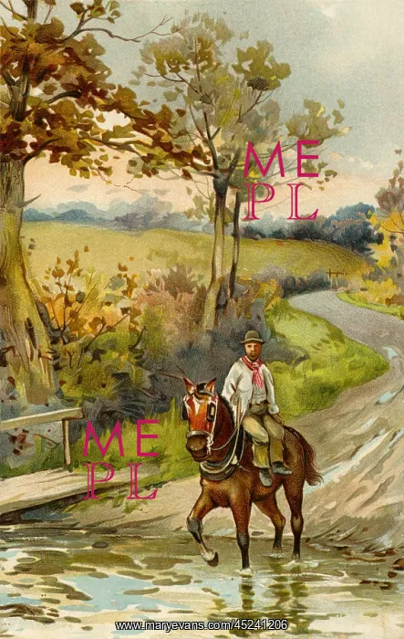 : Farmworker on horseback : Farmworker on horseback