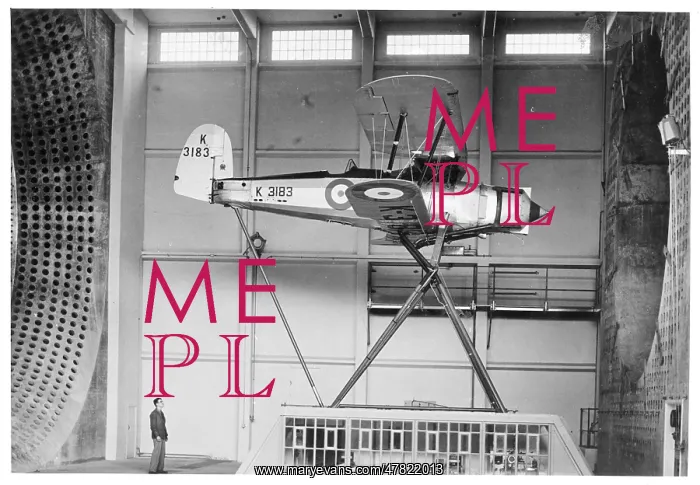 : Farnborough wind tunnel with Bristol Bulldog : Farnborough wind tunnel with Bristol Bulldog
