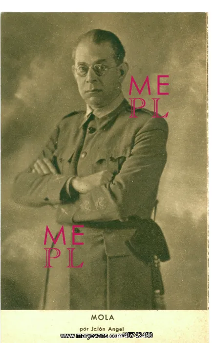 : Fascist General Emilio Mola full portrait in uniform : Fascist General Emilio Mola full portrait in uniform