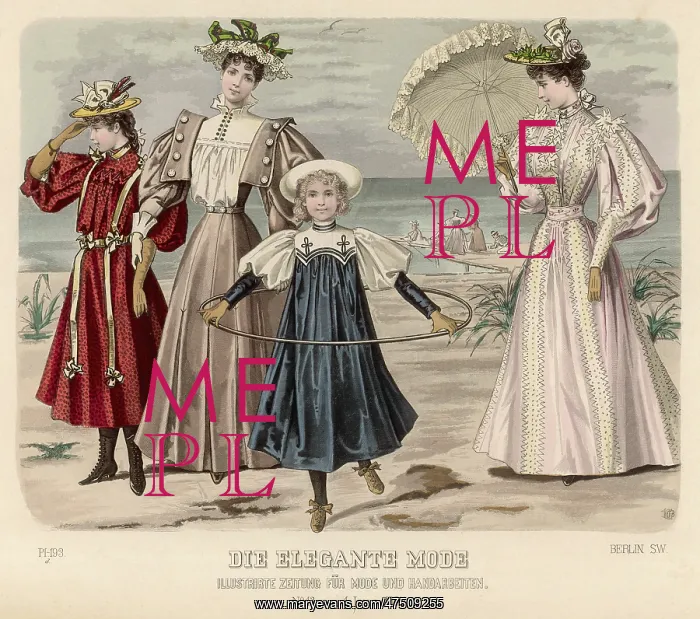 : FASHION ON BEACH, 1895 : FASHION ON BEACH, 1895