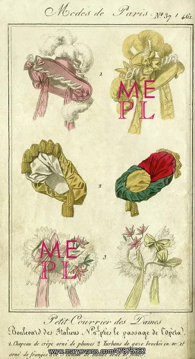 : FASHION HATS OF 1827 : FASHION HATS OF 1827
