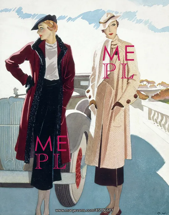 : Fashion illustration by David Wright, 1930s : Fashion illustration by David Wright, 1930s