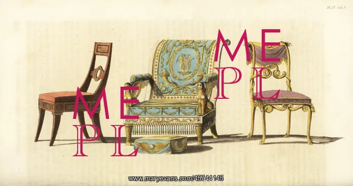 : Fashionable chairs, Regency era : Fashionable chairs, Regency era