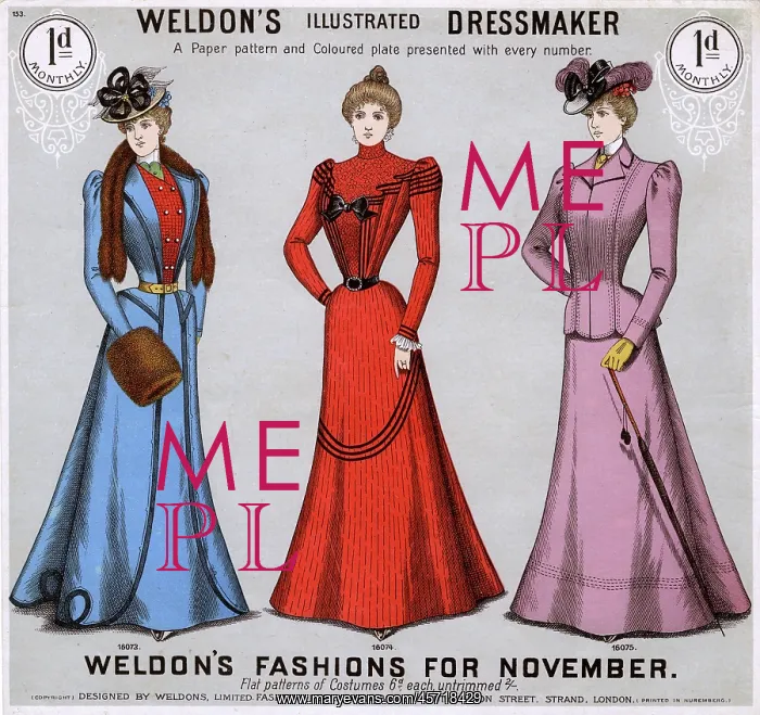 : Fashions for the 1890s - the end result of flat patterns : Fashions for the 1890s - the end result of flat patterns