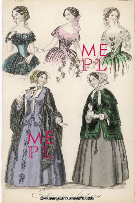 : Fashions for April 1851 : Fashions for April 1851