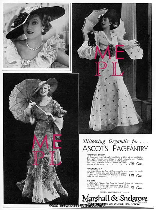 : Fashions for Ascot from Marshall & Snelgrove : Fashions for Ascot from Marshall & Snelgrove