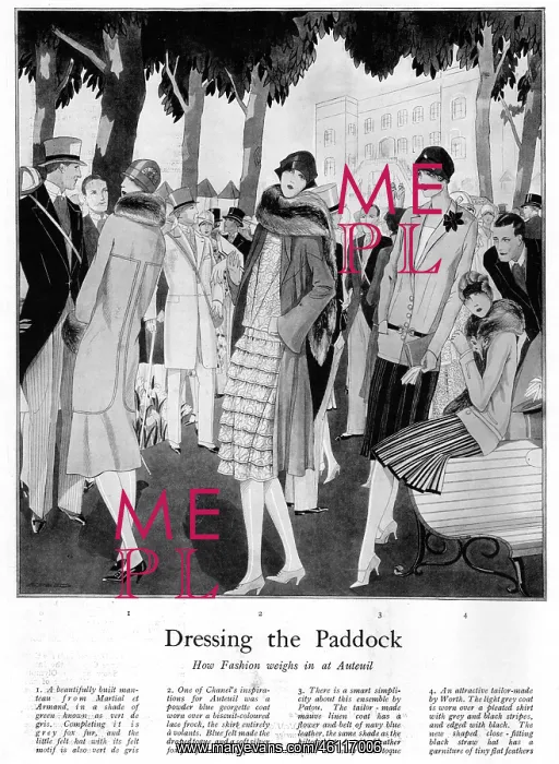 : Fashions in the Auteuil paddock, Paris, 1927 : Fashions in the Auteuil paddock, Paris, 1927