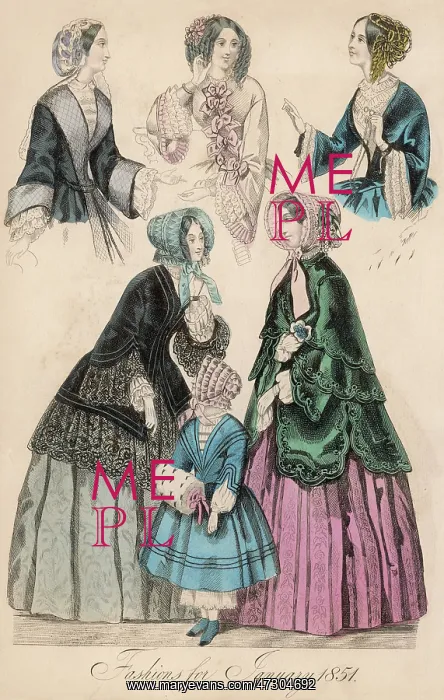 : Fashions - January 1851 : Fashions - January 1851