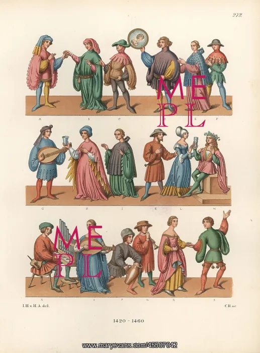 : Fashions from the mid 15th century : Fashions from the mid 15th century