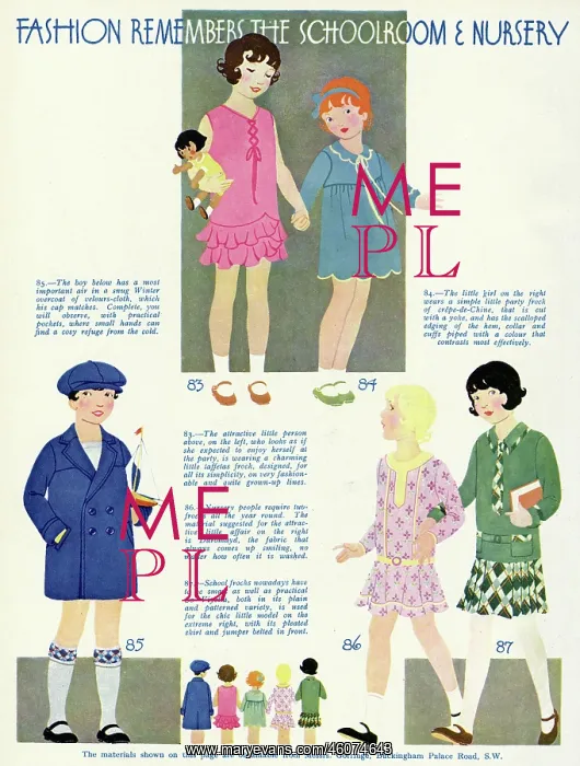 : Fashions for schoolroom and nursery 1929 : Fashions for schoolroom and nursery 1929
