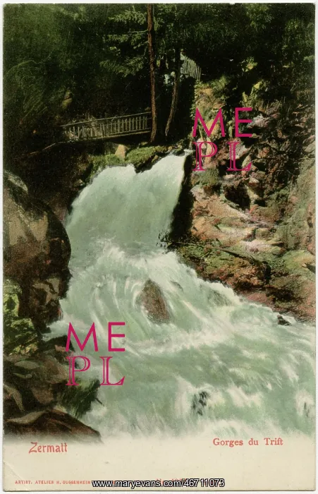 : Fast-flowing water through Trift Gorge, Zermatt, Switzerland : Fast-flowing water through Trift Gorge, Zermatt, Switzerland