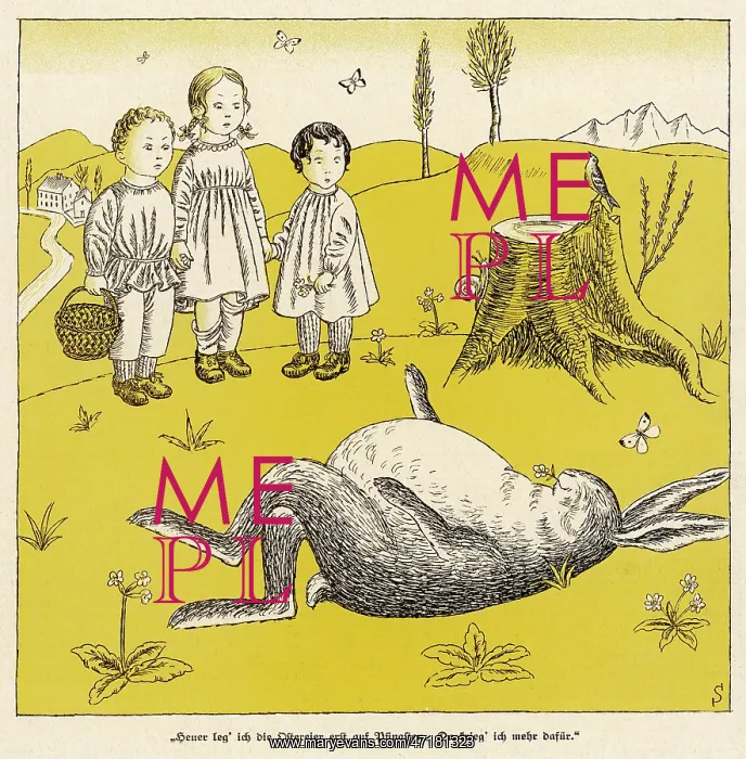 : FAT BUNNY. Three children look in astonishment at an extremely tubby bunny : FAT BUNNY. Three children look in astonishment at an extremely tubby bunny